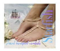 wedding photo -  STARFISH Barefoot sandals | NAUTICAL wedding foot jewelry