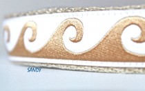 wedding photo - Wave in Sand Dog Collar / Handmade Dog Collar / Pet Accessories / Ocean Dog Collar / Beach Dog Collar  / Sandy
