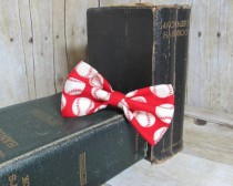 wedding photo - Red Baseball Bow Tie, Clip, Headband or Pet