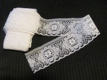 wedding photo - Vintage White Lace Sewing Trim - 2" Inch Wide  - 4 Yards Total (#222)