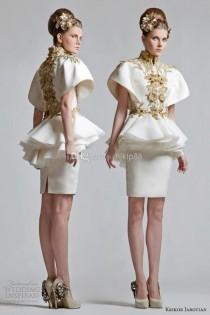 wedding photo - Krikor Jabotian 2013 New Retro High Neck Short Sleeves Appliqued Chinese Wind Appliqued Mini Evening/Cocktail Dress Online with $90.08/Piece on Hjklp88's Store 