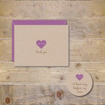 wedding photo - Bridal Shower Thank You Cards, Wedding Thank You Cards, Recycled Thank You Cards, Thank You Notes, Rustic - Recycled Heart