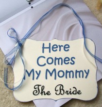 wedding photo - Wedding Procession Sign - Back of Wagon - Here Comes My Mommy - The Bride - Ring Bearer - Flower Girl