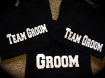 wedding photo - 9 Groomsmen T-shirts. Set of 9 Team Bride Shirts. Wedding Party Shirts. Beach Wedding Photo Prop T-shirts. Bachelor and Bachelorette Party.