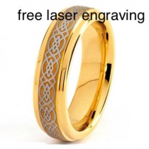 wedding photo - Irish Knot Gold Titanium Engagement Ring US Size 3 - 18
