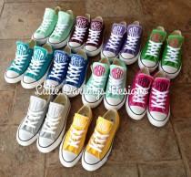 wedding photo - NEW COLORS! Women's Monogrammed Converse Sneakers