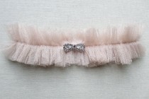 wedding photo - Degas silk garter with crystal bow