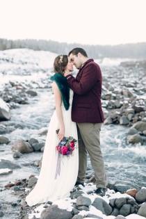 wedding photo - Winter Wedding Ideas with an Amaranthus Chandelier