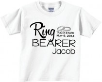 wedding photo - Personalized Ring Bearer Shirts and Tshirts with Rings and Wedding Date