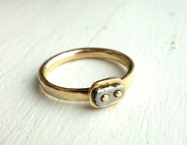 wedding photo - One of a Kind Handmade 14k Recycled Gold and Iron Alternative Engagement Ring