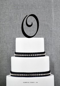 wedding photo - Personalized Monogram Initial Wedding Cake Toppers -Letter O, Custom Monogram Cake Toppers, Unique Cake Toppers, Traditional Initial Toppers