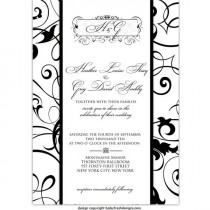 wedding photo - Wedding or Bridal Shower Invitation  //customize with your colors// - Formal swirls design