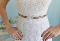 wedding photo - Bridal Waist Belt - Mocha Brown Belt - Wedding Accessories - Bridesmaids Belt - Bridal Accessories - Stretch Belt - Sash Belt