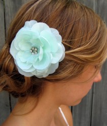 wedding photo - Bridal Hair Comb Wedding Hair Accessories Silver Hair Comb Rose Hair Comb Pale Mint Green - IVORY & WHITE Also Available, CHOOSE Your Color