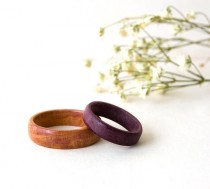 wedding photo - Wedding Wood Rings, His and Her Rings, Engagement Rings, Wedding Wood Bands, Weeding Rings Set, Wood Jewellry, Minimalist Ring, Wedding gift