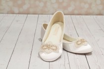 wedding photo - Flat Wedding Shoes - Ballet Flats - Choose From Over 150 Colors - Sparkling Crystals - Parisxox By Arbie Goodfellow - Wedding Shoes - Flats