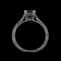 wedding photo - Platinum 950 Hand Engraved Vintage Style Engagement Ring Setting