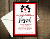 wedding photo - Mickey Mouse & Minnie Mouse Wedding Shower Invitation Printable File