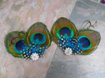 wedding photo - Peacock shoe clips, Customizable
