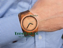 wedding photo - Personalized Minimalist Engraved Wooden Watch with Genuine Leather, Mens watch, Groomsmen gift, Wood Watch Bamboo Watch HUT227