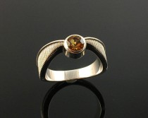 wedding photo - Harry Potter Golden Snitch Ring in Sterling Silver - BACK ORDER 6 to 7 WEEKS - Geeky Engagement Ring