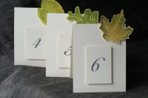 wedding photo - Green Leaves Table Numbers - Events - Weddings - Holidays - Celebrations - Seating