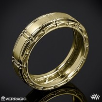 wedding photo - 14k Yellow Gold Verragio MP-7001 Dual Channel Wedding Ring