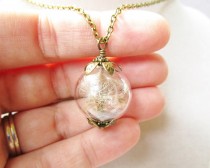 wedding photo - Dandelion Seed Glass Orb Terrarium Necklace, Small Orb In Bronze or Silver, Bridesmaids Gifts, Nature Inspired, Hipster Jewelry