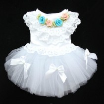 wedding photo - Custom Size! White Wedding Dress Pet Wedding Dress, Pet Clothes Cat and Dog Dress Clothes Pet Wedding Dress