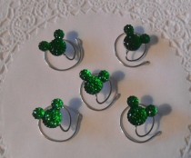 wedding photo - MOUSE EARS Hair Swirls Accessory for Disney Themed Wedding in Dazzling Green Acrylic