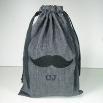 wedding photo - Personalized Groomsmen Gift Bag - Mens Gift Bag - 8x12 Mustache or Necktie Gift Bag