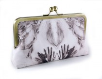 wedding photo - Vintage wedding bridal clutch with botanical print with 8 inch frame and silk lining