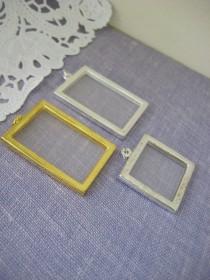wedding photo - Bouquet charm. See through picture frame charm. CHOOSE frame style.