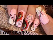 wedding photo - Oriental Bliss Nail Design Inspired By Red Poppy's