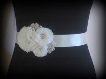 wedding photo - Bridal Sash Belt , Crystal wedding sash , Crystal sash , Beaded Sash, Rhinestone Bridal Sash, Flower Sash