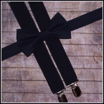 wedding photo - Navy Bow Tie and Suspenders: Navy Bow Tie and Navy Suspenders for Baby, Toddler, Boys, Teens