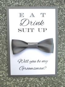 wedding photo - Will You Be My Groomsman card, Bow Tie, Bridal Party