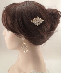 wedding photo -  Rose gold Bridal hair comb-Vintage inspired swarovski crystals bridal hair comb-Vintage wedding-Gatsby hair comb-Bridal headpiece