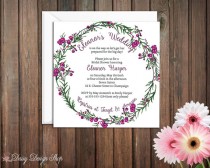 wedding photo - Bridal Shower Invitation - Floral Wreath Square Design