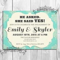 wedding photo - She Said YES Engagement Party Invitation Digital Printable invite