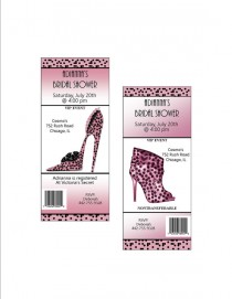 wedding photo - Personalized Ticket Style Stiletto  Birthday, Bachelorette Party, Special Occasion Invitaiton - set of 12