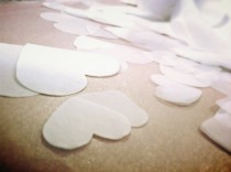 wedding photo - Pure White Heart Confetti Tissue Confetti Biodegradable Purple Wedding Decor
