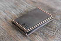 wedding photo - Wallet PERSONALIZED - Leather Bifold Wallet - Groomsmen Gift - 010 - Men's Wallets