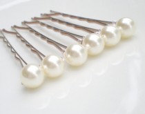 wedding photo - Bridal Ivory Pearl Hair Pins... Chic Wedding Hair Pin Accessory