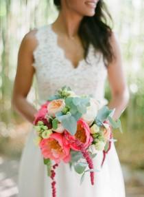 wedding photo - Coral and Ivory French Riviera Real Wedding
