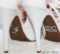 wedding photo - I DO and ME Too Bridal Shoe Sticker, Silver Crystal Sticker I Do for Bridal Shoes, Rhinestone Applique I Do Wedding Shoes Accessory