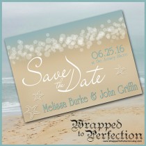 wedding photo - Custom Listing for Leanne / DIY PRINTABLE INVITATION / Beach Summer Ocean Waves Aqua Sand /  Birthday