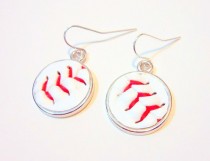 wedding photo - Baseball Earrings 