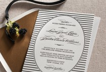 wedding photo - Letterpress Wedding Invitation Set - custom set - Stripes