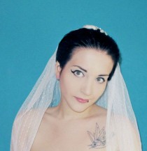 wedding photo - Polka Dot Shoulder Length Wedding Veil Bridal Veils Cut Edge Ivory or White